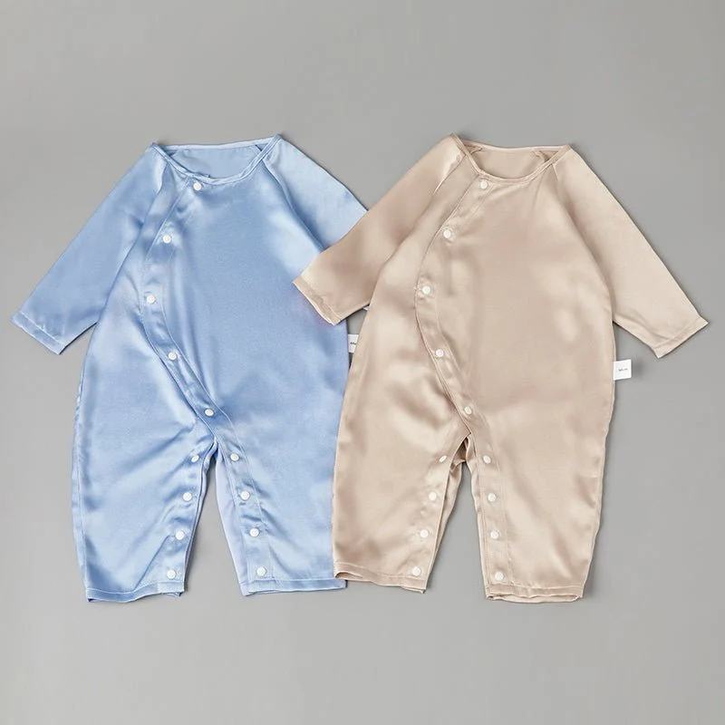 Bodysuit de seda pura para bebés ropa de seda de verano ligera - Imagen 5