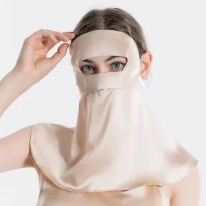Cobertura completa mascarilla de seda máscaras sensibles a la cara llena de seda anti-uv máscaras