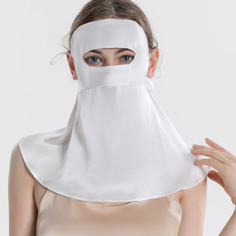 Cobertura completa mascarilla de seda máscaras sensibles a la cara llena de seda anti-uv máscaras - Imagen 8