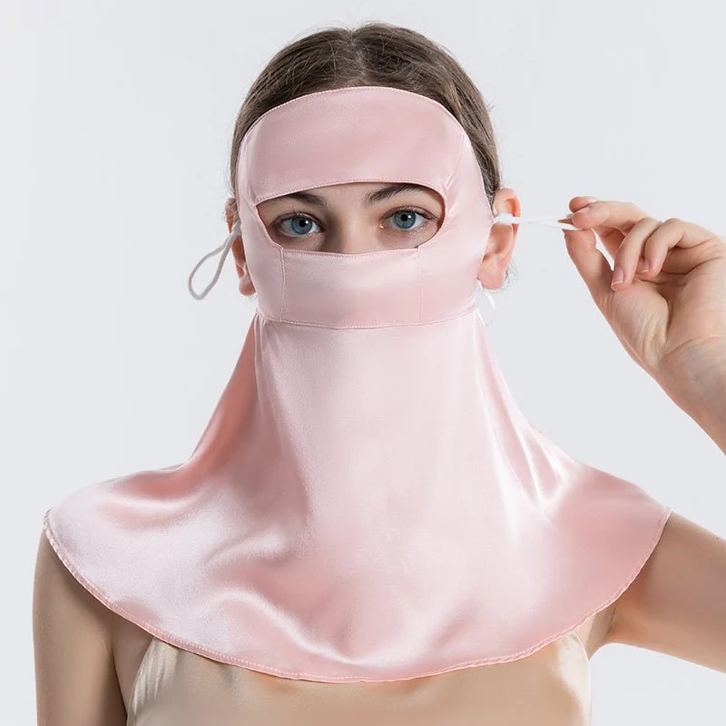 Cobertura completa mascarilla de seda máscaras sensibles a la cara llena de seda anti-uv máscaras - Imagen 6