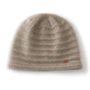 Gorro de cachemira pura con textura acanalada Gorro de punto de cachemira gruesa unisex