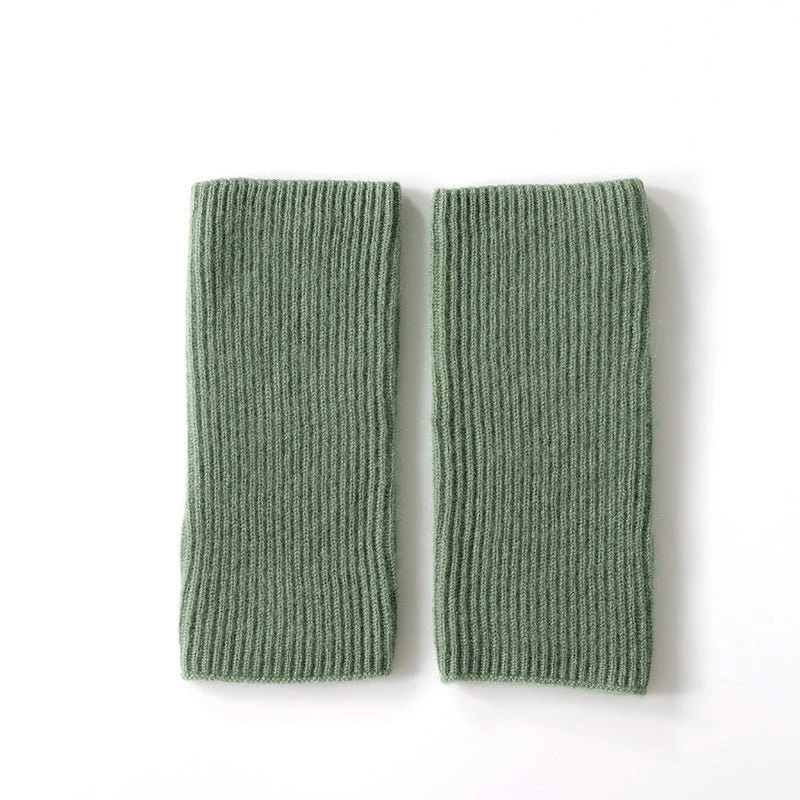 Diadema de punto de puro cashmere acanalado Guantes de medio dedo Guantes de cashmere - Imagen 5