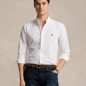 Polo Ralph Lauren camisa popelina elastica blanca