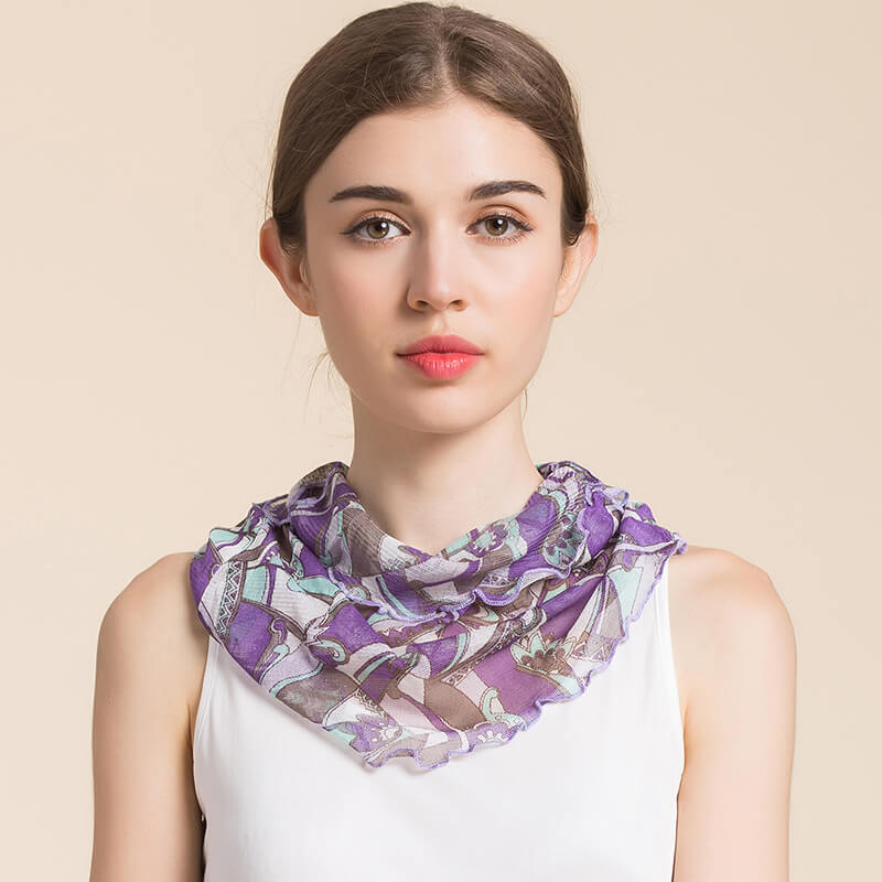 Bufanda de seda estampada floral de las mascarillas de la polaina del cuello para las mujeres - Imagen 2