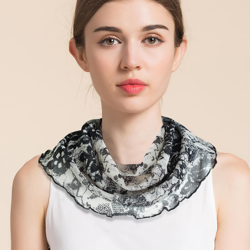 Bufanda de seda estampada floral de las mascarillas de la polaina del cuello para las mujeres - Imagen 7