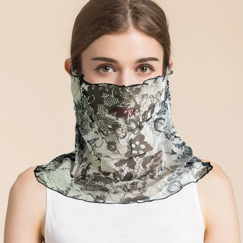 Bufanda de seda estampada floral de las mascarillas de la polaina del cuello para las mujeres - Imagen 8