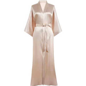 Silk Kimono Boja Boda Long Wedding Boatbrobe de seda