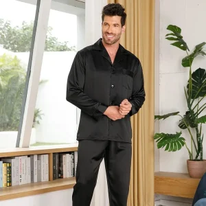 Pijamas de seda para hombre Conjunto de pijamas de seda 100% real
