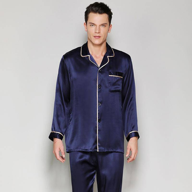 Pajama de pareja de seda Pajamas de seda pura a juego - Imagen 9