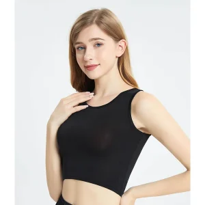 Chaleco de seda sin mangas de verano Camisas con parte inferior de punto de seda