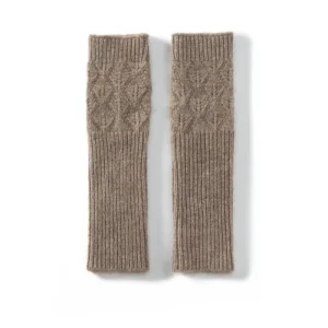 Calentadores de brazo de cachemira texturizado guantes de cachemir