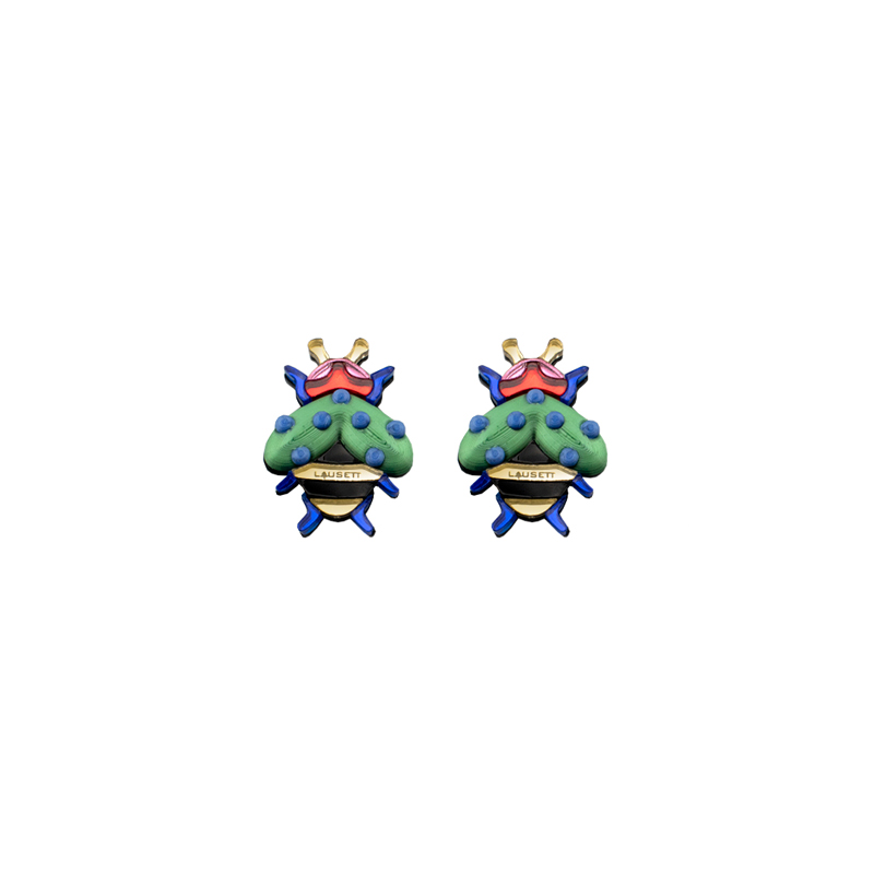Lausett pendientes Bee love verde - Imagen 2