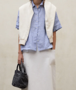Ecoalf camisa Melania rayas azul/blanco
