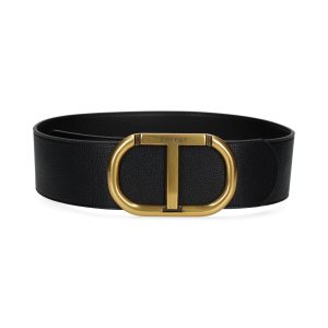 Twinset cinturon negro oval T
