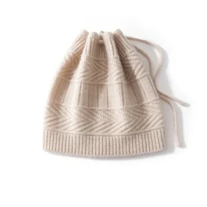 Gorro convertible de cachemira Gorro de invierno con cordón ajustable de cachemira