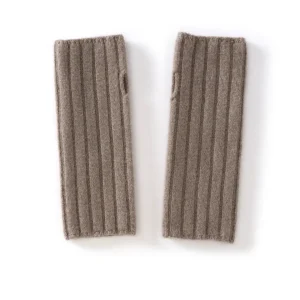 Calentadores de manos de cachemira acanalados unisex Guantes de cachemira sin dedos