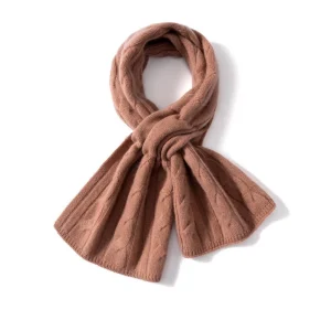 Bufanda corta unisex de cachemira con punto trenzado