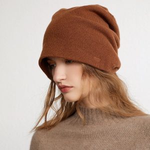 Gorro de cachemir holgado unisex Gorro de punto de cachemira apilado