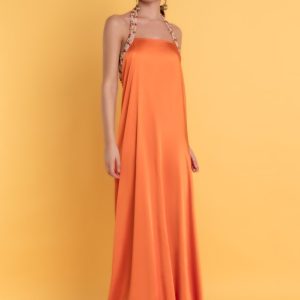 Matilde Cano vestido saten pedreria