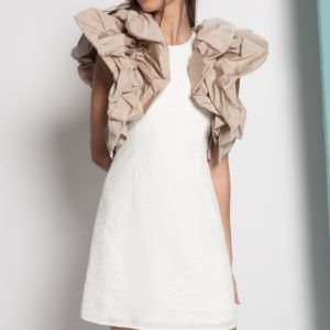 Matilde Cano vestido perforado balnco