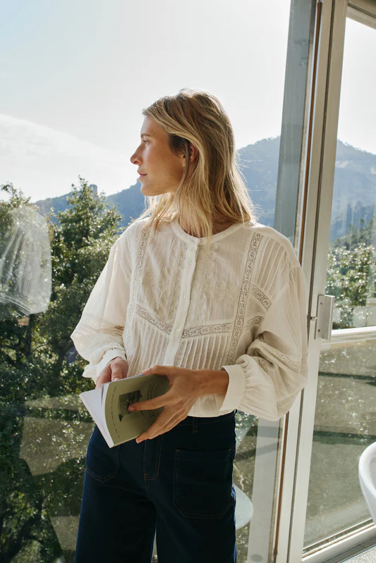 Indi&Cold camisa bordado etnico blanco
