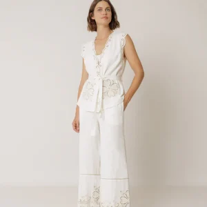 Indi&Cold pantalon bajo bordado