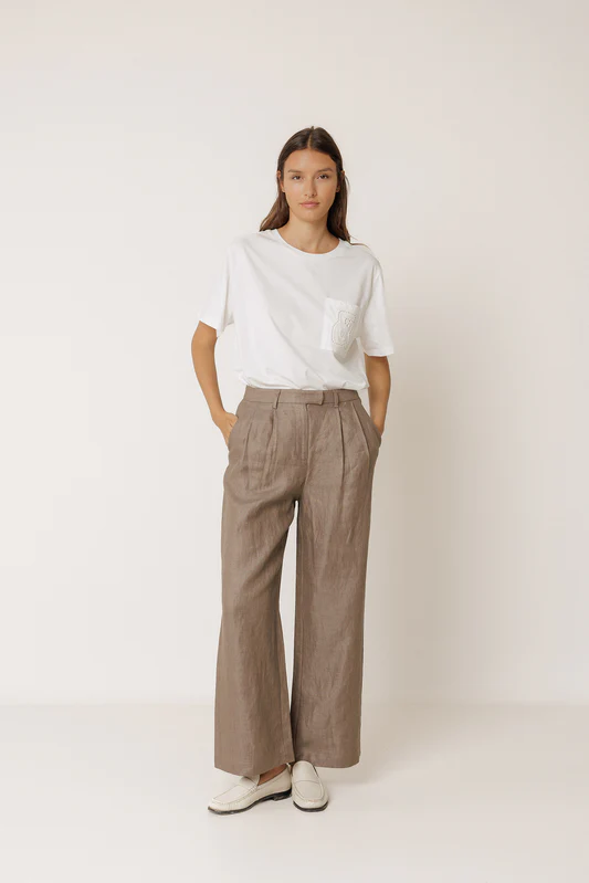 Indi&Cold pantalon pinzas lino