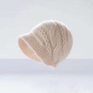 Gorro cálido de punto de cachemira Gorro tipo campana de ochos Gorro de cachemira con borde acanalado