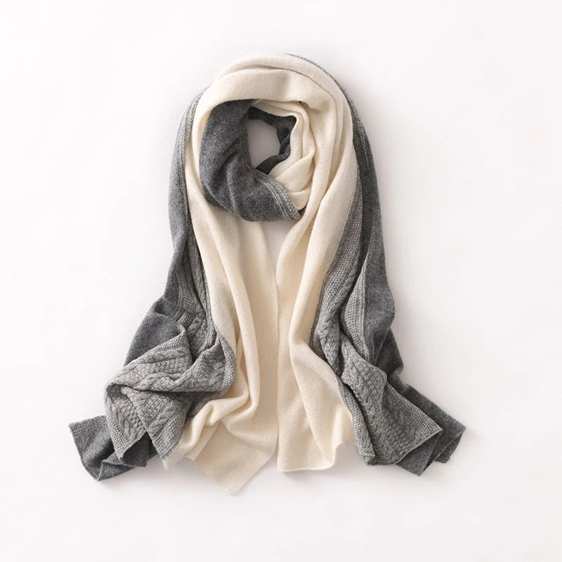 Bufandas de cachemira de doble tonelada Long Cashmere Connited Wraps for Women - Imagen 8