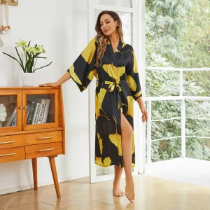 Vestido de seda de seda larga de mujer