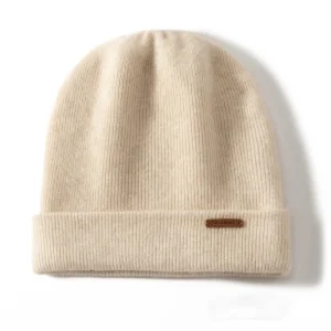 Mujeres y hombres Cashmere gorro de costilla de cachemira