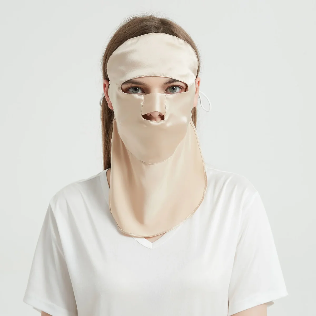 Mujeres máscaras de seda con máscaras de seda de protección de quemaduras solares transpirables - Imagen 3
