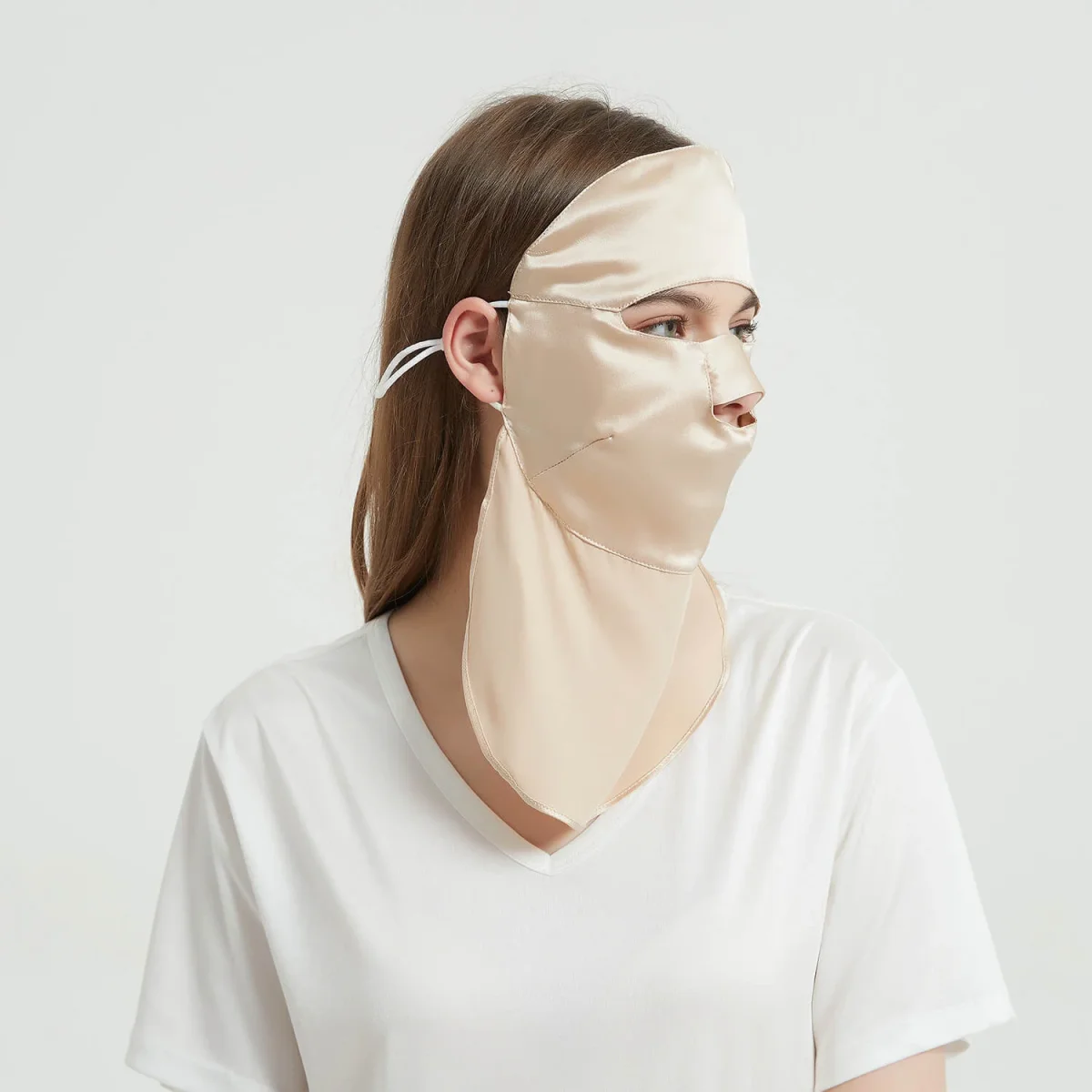 Mujeres máscaras de seda con máscaras de seda de protección de quemaduras solares transpirables - Imagen 5