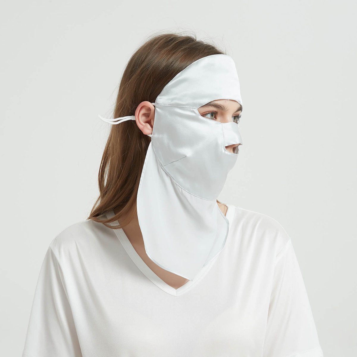 Mujeres máscaras de seda con máscaras de seda de protección de quemaduras solares transpirables - Imagen 9