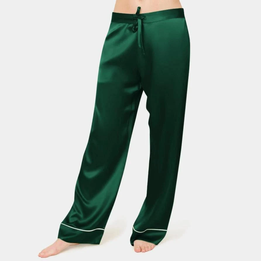 Mujeres pantalones de pijama de seda 100% pantalones de seda pantalones de seda - Imagen 2