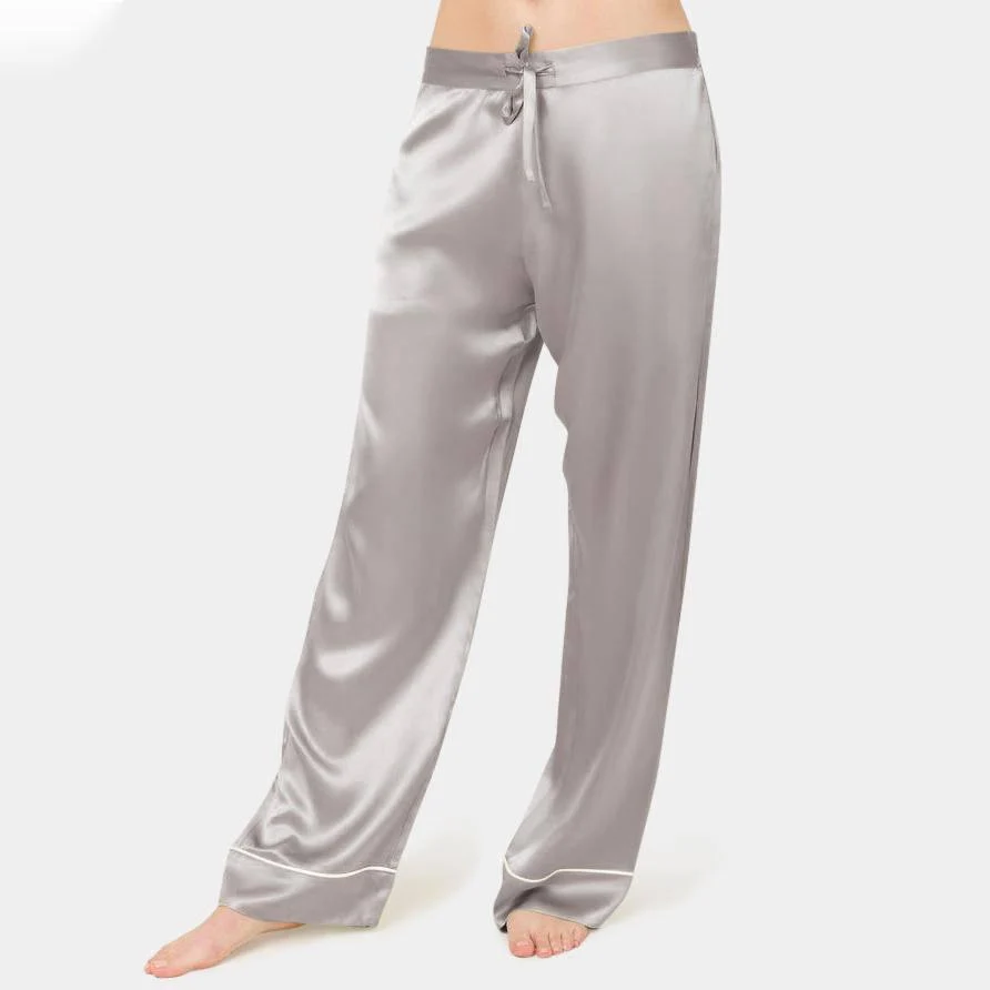 Mujeres pantalones de pijama de seda 100% pantalones de seda pantalones de seda - Imagen 5