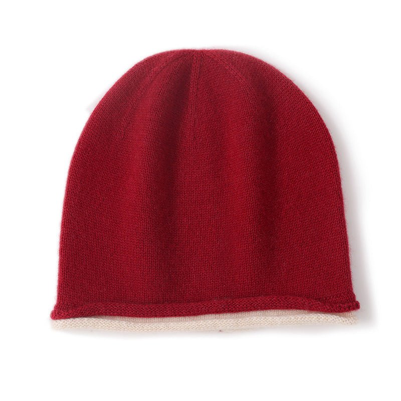 Gorro reversible de cachemira de doble capa para mujer Gorros de cachemira de punto - Imagen 5