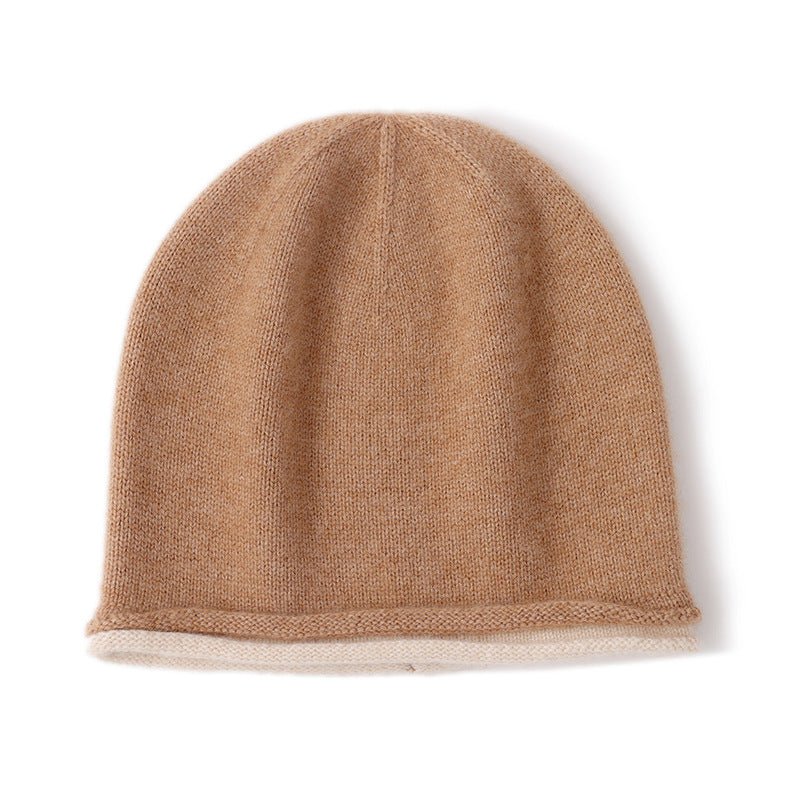 Gorro reversible de cachemira de doble capa para mujer Gorros de cachemira de punto - Imagen 6