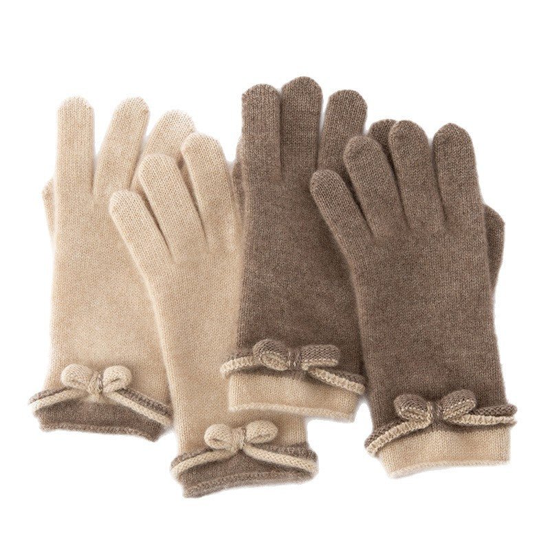 Guantes de cachemira 100% para mujer con lazo Guantes de vestir de cachemira - Imagen 5