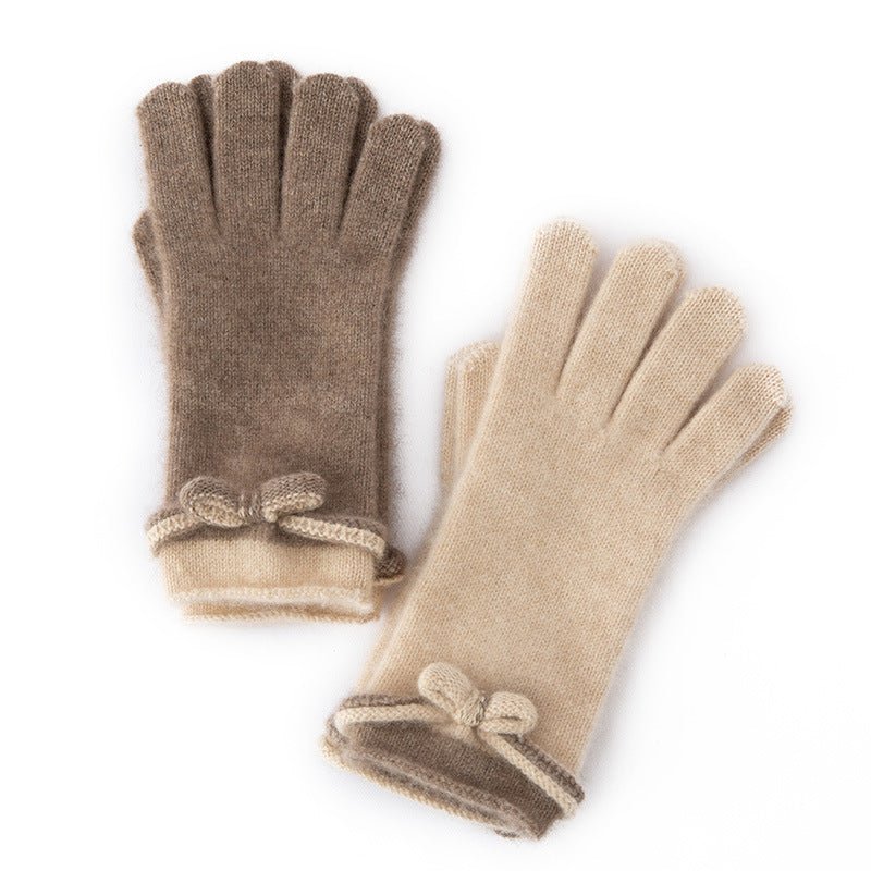 Guantes de cachemira 100% para mujer con lazo Guantes de vestir de cachemira - Imagen 6