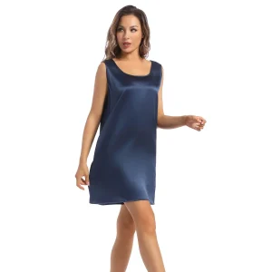 Camisón de seda 100% para mujer con tirantes anchos