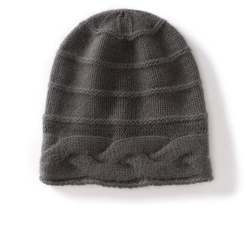 Gorro de cachemira de punto trenzado Gorro de invierno texturizado de pura cachemira - Imagen 5