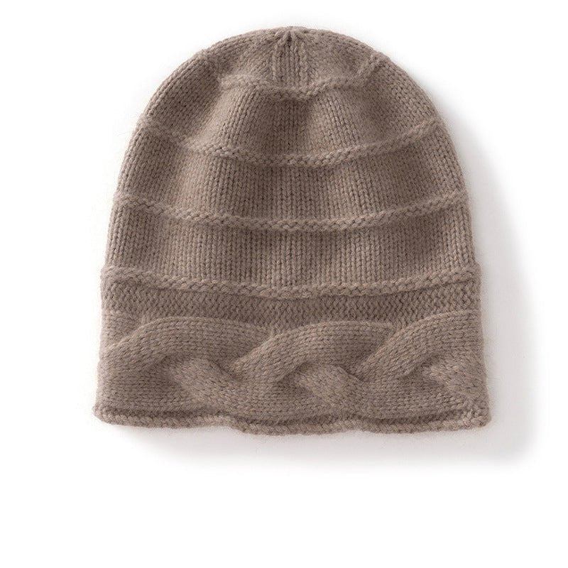 Gorro de cachemira de punto trenzado Gorro de invierno texturizado de pura cachemira - Imagen 4