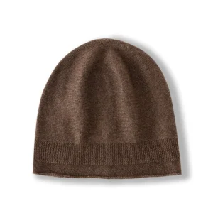Sombrero de punto de cabecera de gorro de cachemir puro con calentador de cabeza de borde rizo