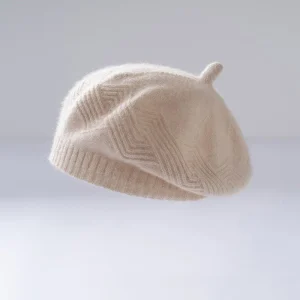 Boina de cachemira para mujer Gorro de pintor de cachemira francesa de punto suave