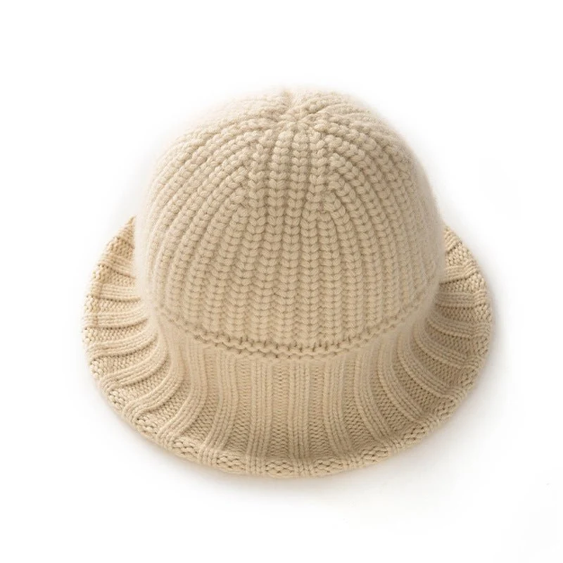 Cashmere de la mujer Cantoned Cortbed Cloche Hat Cajero Costilla Sombrero Sol Solón - Imagen 3