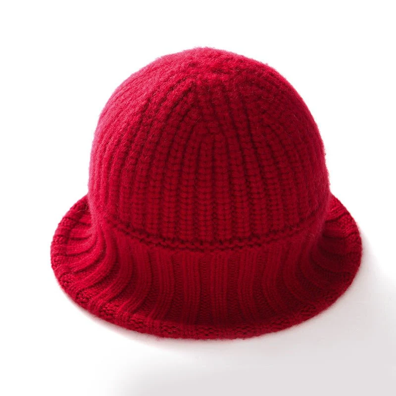 Cashmere de la mujer Cantoned Cortbed Cloche Hat Cajero Costilla Sombrero Sol Solón - Imagen 4