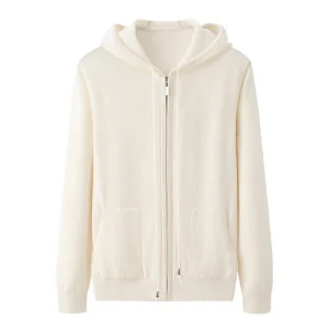 Cardigan de cachemir con cremallera para mujer con chalecos de canguro Cardigans de caché