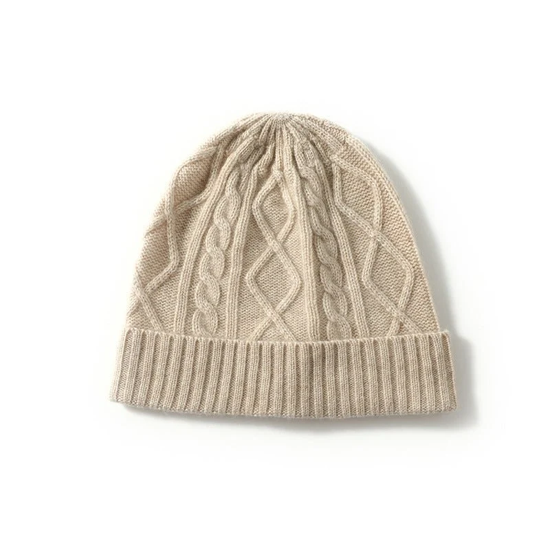 Cable de cachemir puro de mujer Gaanie Granje de sombrero grueso - Imagen 4