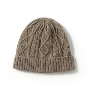 Cable de cachemir puro de mujer Gaanie Granje de sombrero grueso